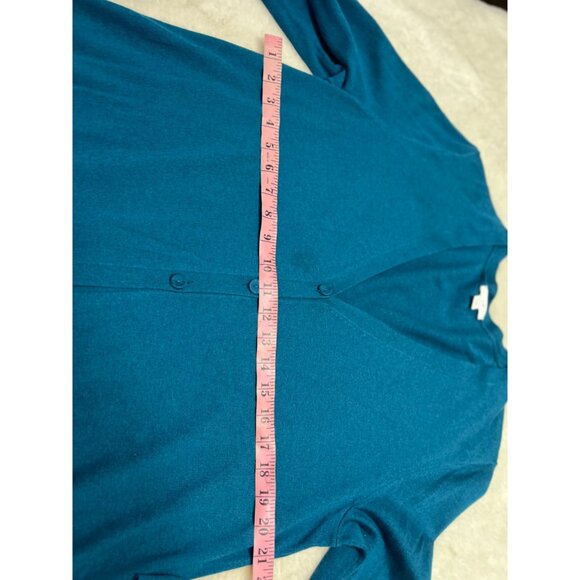 J. Jill Womens Teal Button-Front Cardigan Sweater M - Picture 4 of 5
